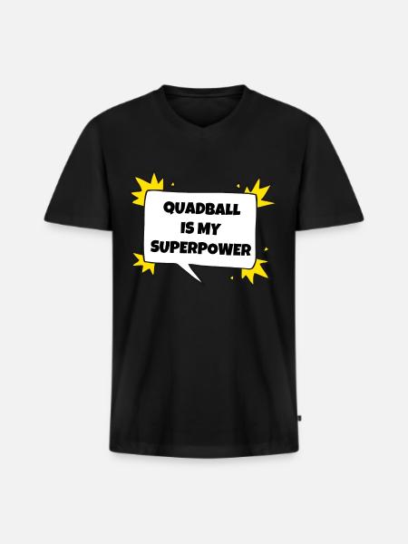 Quadball is my superpower. - Men's Premium Organic T-shirt with V-neck - black