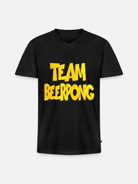 Beerpong - Männer Premium Bio T-Shirt mit V-Ausschnitt - Schwarz