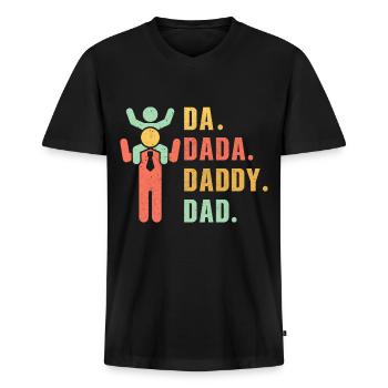 Daddy Dada Dad - Men's Premium Organic T-shirt with V-neck - black - Front - Nico (187cm)