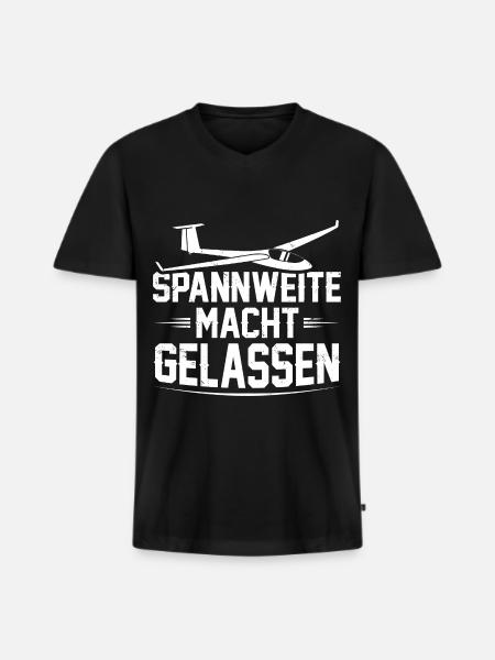 Segelflugzeug - Männer Premium Bio T-Shirt mit V-Ausschnitt - Schwarz