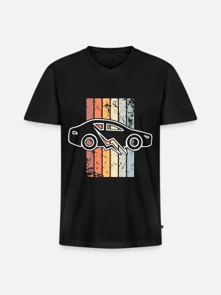 E-Auto Elektroauto - Männer Premium Bio T-Shirt mit V-Ausschnitt - Schwarz