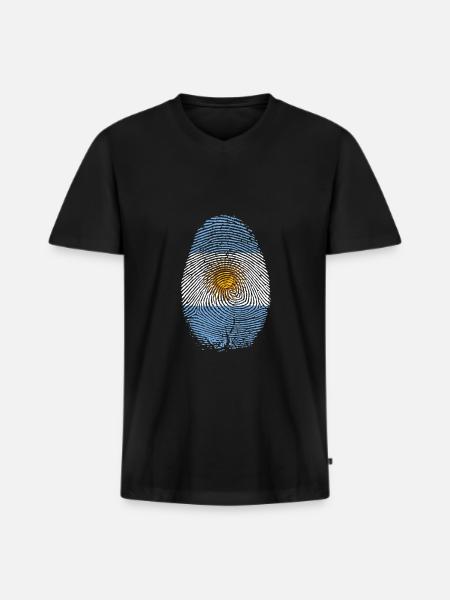 Argentina - Men's Premium Organic T-shirt with V-neck - black