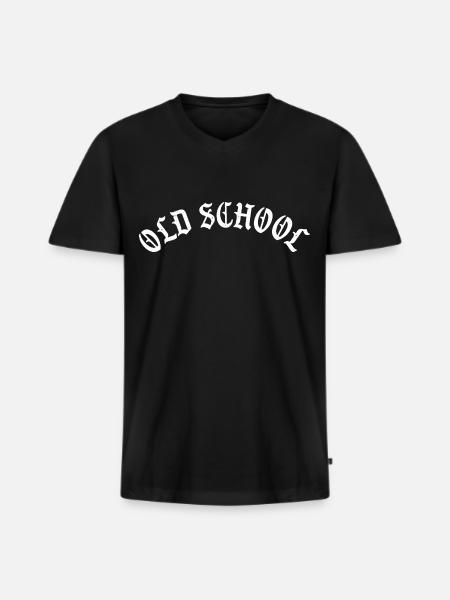Old School - Men's Premium Organic T-shirt with V-neck - black