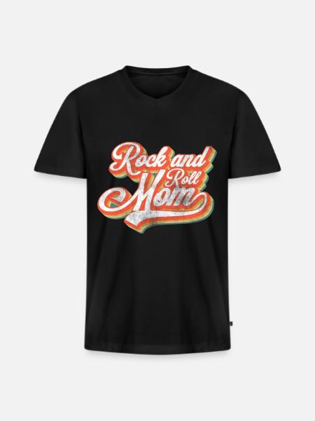Rock and roll mor - Premium økologisk T-shirt med V-hals til mænd - sort