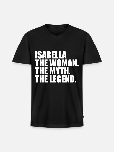 Kvinde Myte Legende Navn Isabella - Premium økologisk T-shirt med V-hals til mænd - sort