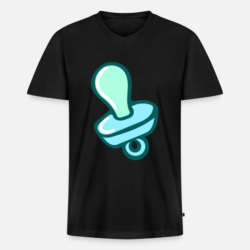 Schnuller - Männer Premium Bio T-Shirt mit V-Ausschnitt - Schwarz