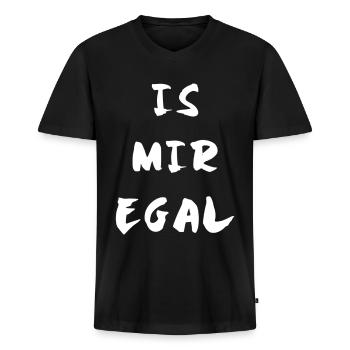 Is mir egal - Männer Premium Bio T-Shirt mit V-Ausschnitt - Schwarz - Vorne - Nico (187cm)