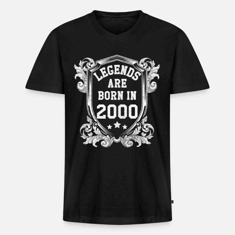 2000 - Männer Premium Bio T-Shirt mit V-Ausschnitt - Schwarz