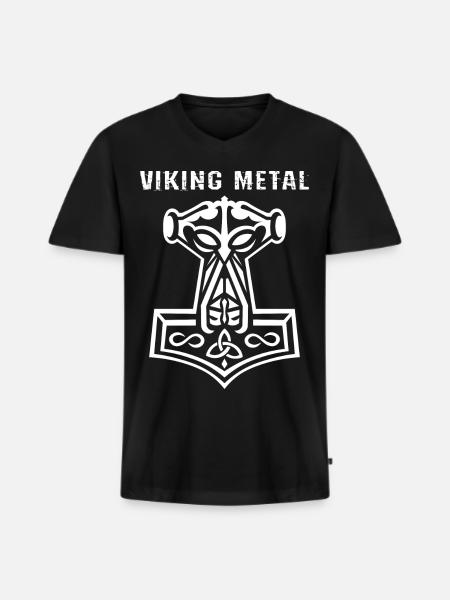 Viking - Men's Premium Organic T-shirt with V-neck - black