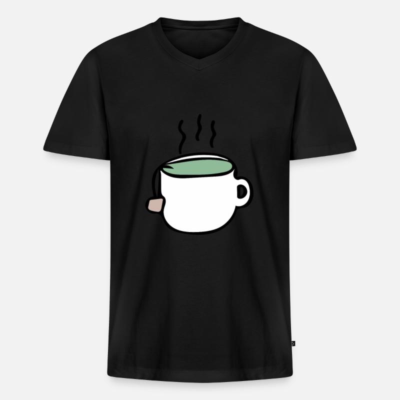 Tee - Männer Premium Bio T-Shirt mit V-Ausschnitt - Schwarz