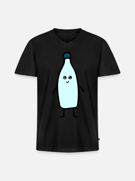 Bottle - Men's Premium Organic T-shirt with V-neck - black