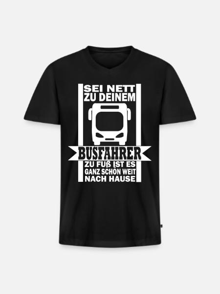 Bus driver nice home - Men's Premium Organic T-shirt with V-neck - black
