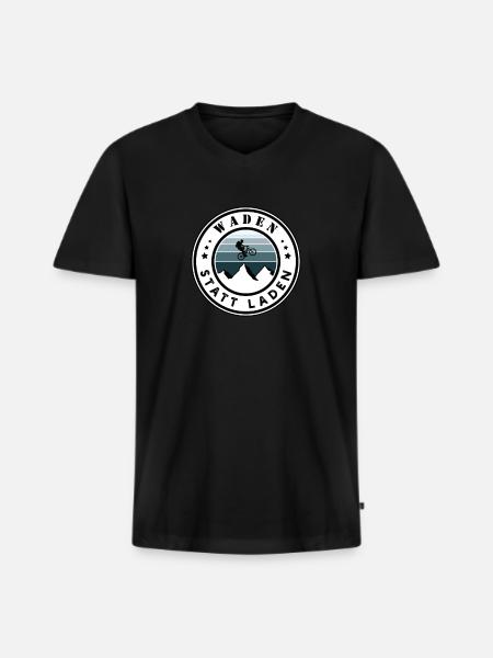 Calves instead of charging - Men's Premium Organic T-shirt with V-neck - black