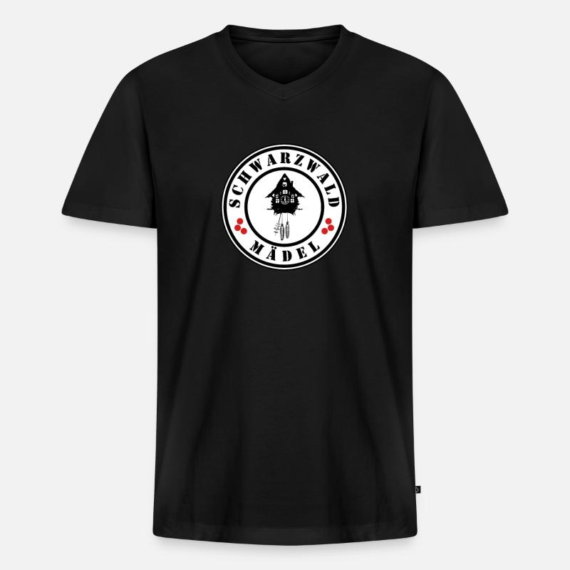 Schwarzwaldmädel - Männer Premium Bio T-Shirt mit V-Ausschnitt - Schwarz