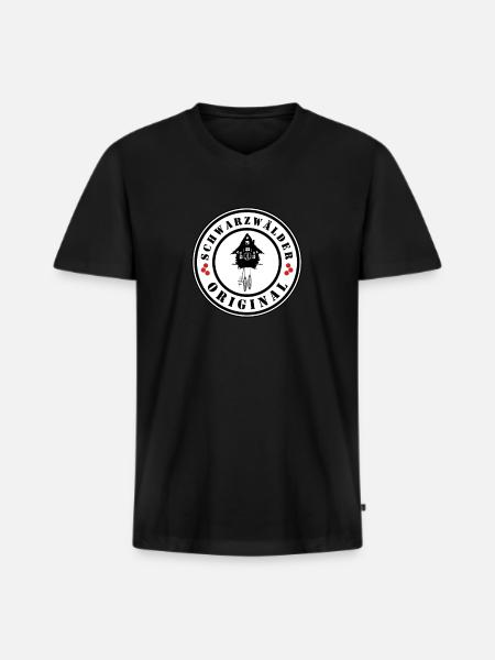 Schwarzwälder Original - Männer Premium Bio T-Shirt mit V-Ausschnitt - Schwarz