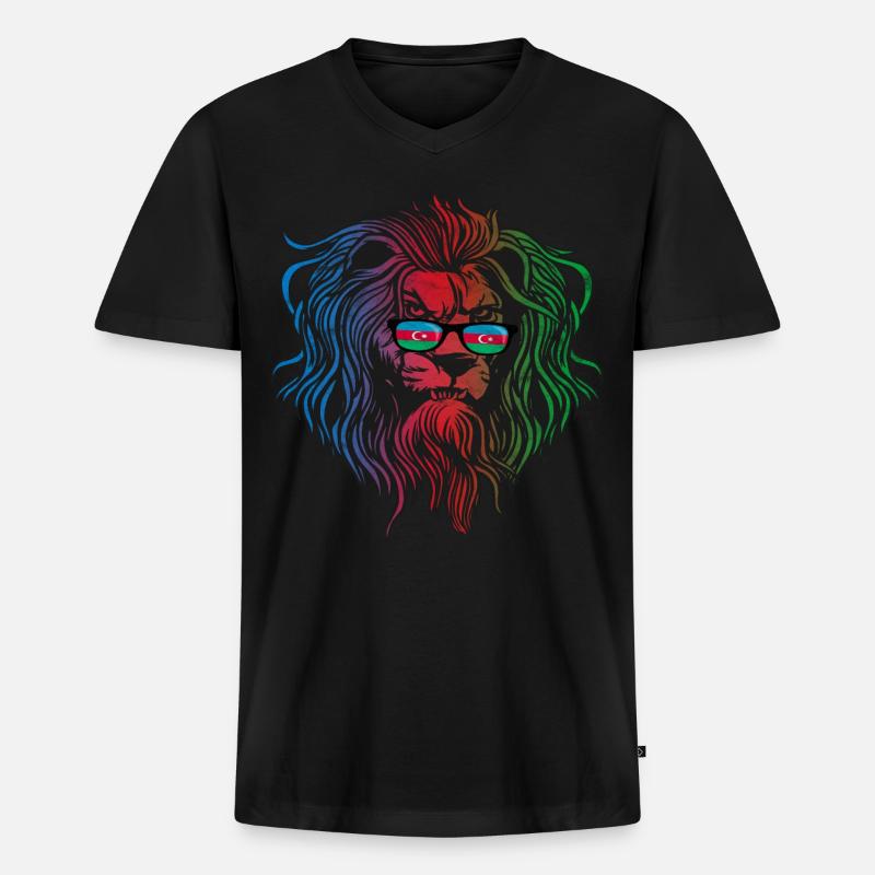 Aserbaidschan - Männer Premium Bio T-Shirt mit V-Ausschnitt - Schwarz