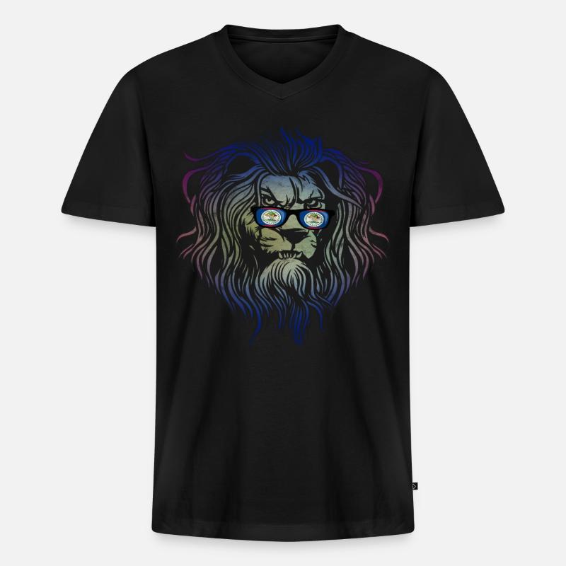 Belize - Männer Premium Bio T-Shirt mit V-Ausschnitt - Schwarz