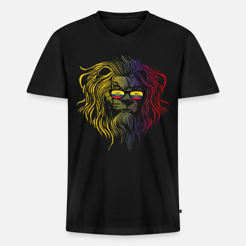 Ecuador - Männer Premium Bio T-Shirt mit V-Ausschnitt - Schwarz