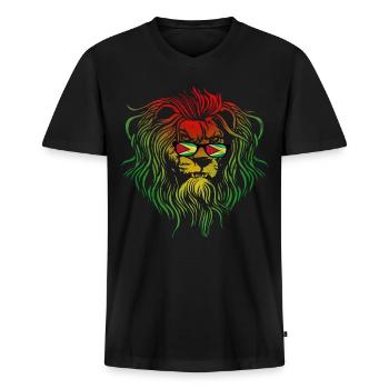 Guyana - Männer Premium Bio T-Shirt mit V-Ausschnitt - Schwarz - Vorne - Nico (187cm)