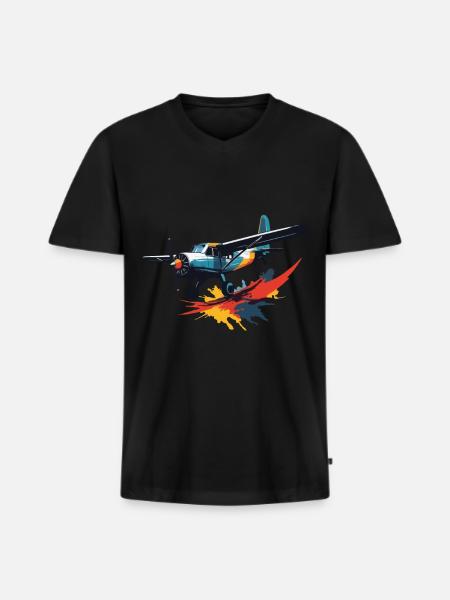 Model Airplane Pilot Airplane Hobby - Men's Premium Organic T-shirt with V-neck - black