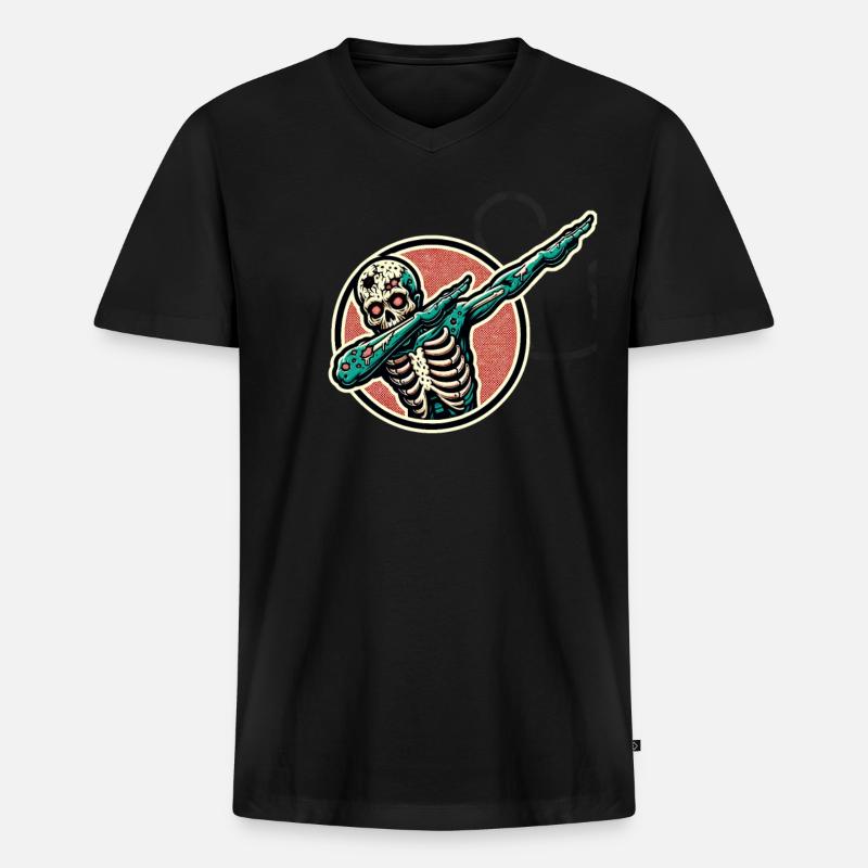 Dabbing Zombie Divertente Dabbing Design - Maglietta ecologica premium da uomo con scollo a V - nero