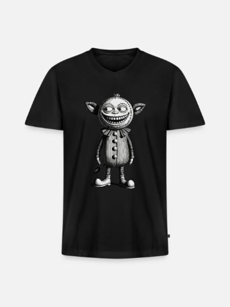 Gruseliges Monster Design Halloween Gnome Outfit - Männer Premium Bio T-Shirt mit V-Ausschnitt - Schwarz