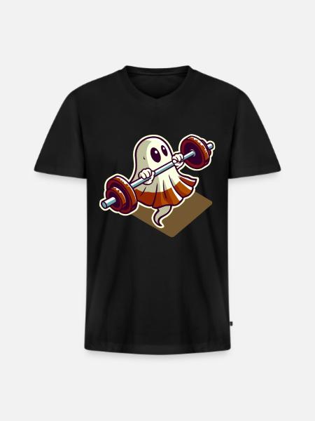 Bodybuilding Ghost Funny Gym Ghost - Men's Premium Organic T-shirt with V-neck - black