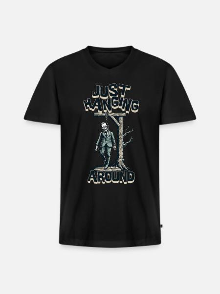 Funny Halloween Zombie Saying Sarcastic - Men's Premium Organic T-shirt with V-neck - black
