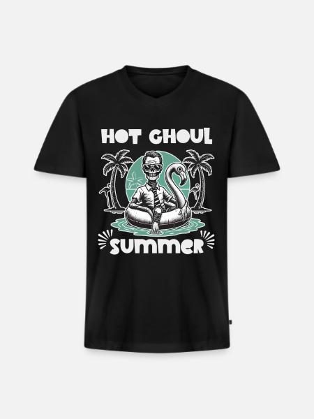 Hot Ghoul Summer Beach Fun - Men's Premium Organic T-shirt with V-neck - black