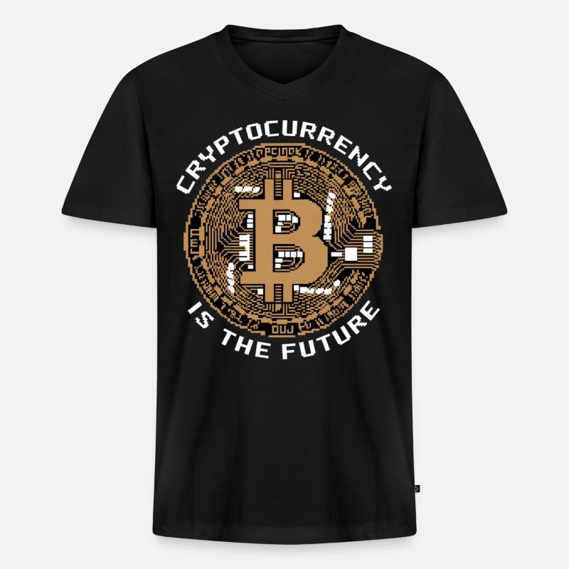 Cryptocurrency Is The Future 8 - Männer Premium Bio T-Shirt mit V-Ausschnitt - Schwarz