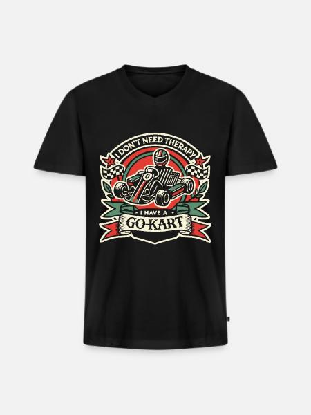 Go-Kart Driver Retro Saying Design - Men's Premium Organic T-shirt with V-neck - black