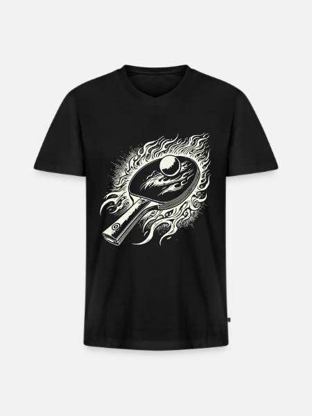 Fiery Table Tennis Racket Passion - Men's Premium Organic T-shirt with V-neck - black