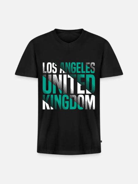 Los Angeles - Männer Premium Bio T-Shirt mit V-Ausschnitt - Schwarz