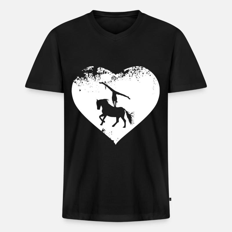 Pferde Pferd Voltigierer Voltigieren Volti - Männer Premium Bio T-Shirt mit V-Ausschnitt - Schwarz