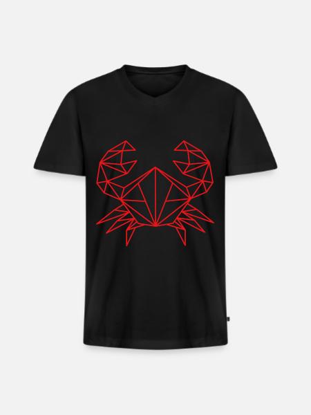 Cancer Geometric Line - Men's Premium Organic T-shirt with V-neck - black