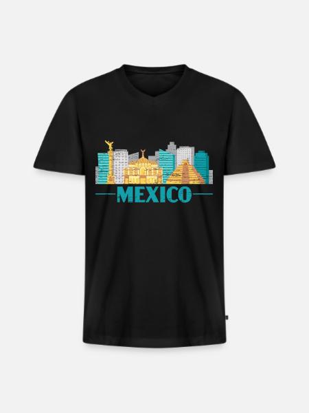 Mexico City Stadt - Men's Premium Organic T-shirt with V-neck - black
