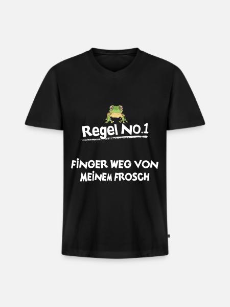 Frösche Frosch - Männer Premium Bio T-Shirt mit V-Ausschnitt - Schwarz