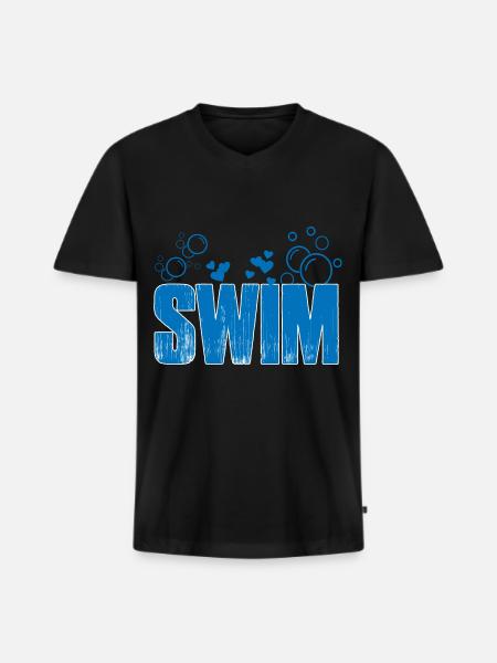 Nager - T-shirt encolure en V Premium bio Homme - noir
