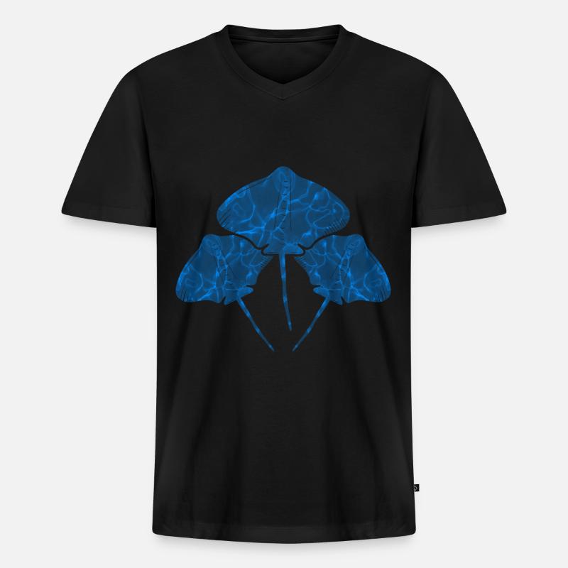 Mantarochen Aquarium Mantarochen Liebhaber - Männer Premium Bio T-Shirt mit V-Ausschnitt - Schwarz