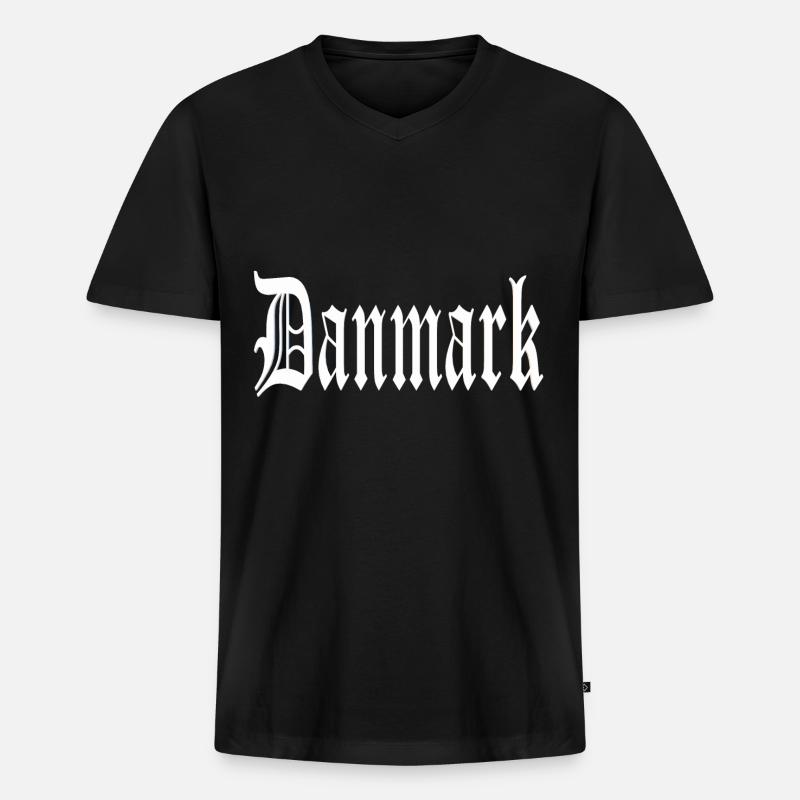 Danmark Design - Männer Premium Bio T-Shirt mit V-Ausschnitt - Schwarz