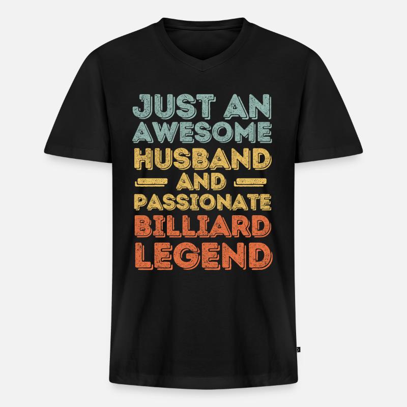 Ehemann Billard retro - Männer Premium Bio T-Shirt mit V-Ausschnitt - Schwarz