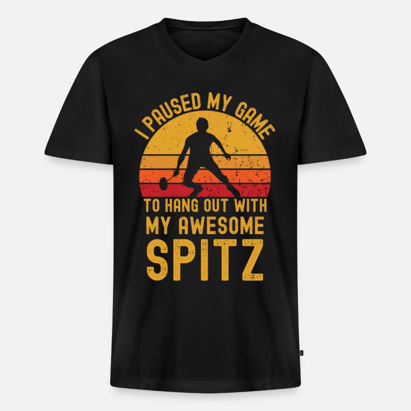 Badminton und Spitz - Männer Premium Bio T-Shirt mit V-Ausschnitt - Schwarz