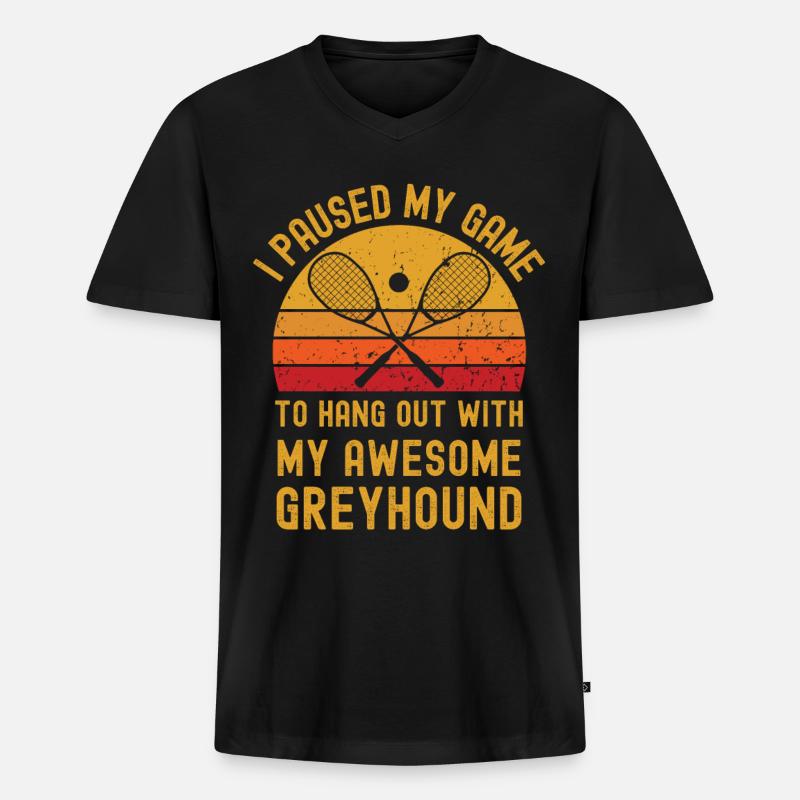 Squash und Greyhound - Männer Premium Bio T-Shirt mit V-Ausschnitt - Schwarz