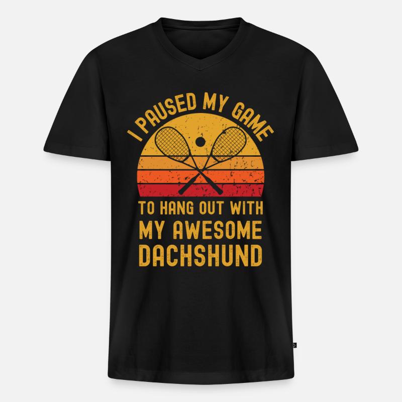 Squash und Dackel - Männer Premium Bio T-Shirt mit V-Ausschnitt - Schwarz