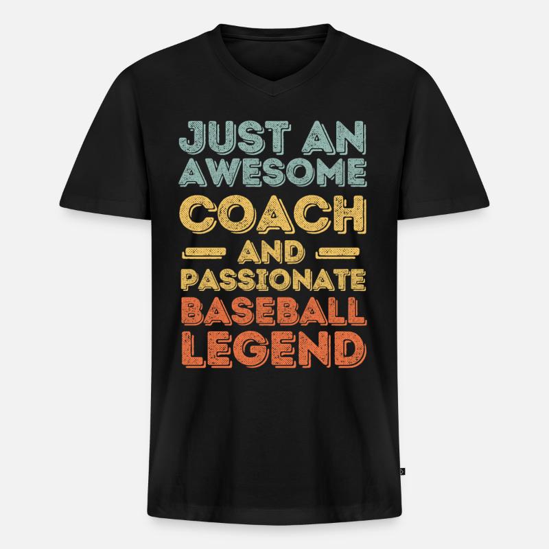 Trainer Baseball retro - Männer Premium Bio T-Shirt mit V-Ausschnitt - Schwarz