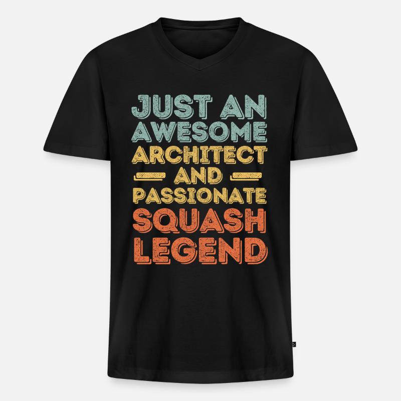 Architekt Squash retro - Männer Premium Bio T-Shirt mit V-Ausschnitt - Schwarz