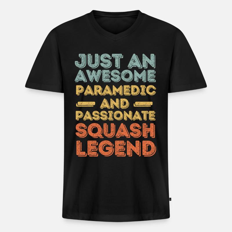Sanitäter Squash retro - Männer Premium Bio T-Shirt mit V-Ausschnitt - Schwarz