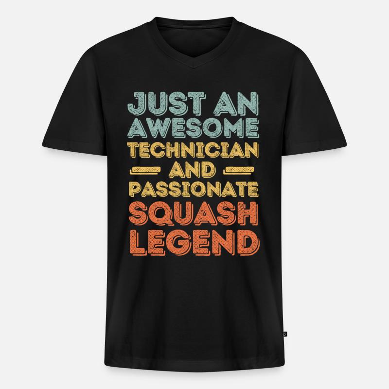 Techniker Squash retro - Männer Premium Bio T-Shirt mit V-Ausschnitt - Schwarz