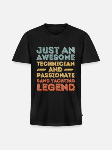 Technician sand sails retro - Men's Premium Organic T-shirt with V-neck - black
