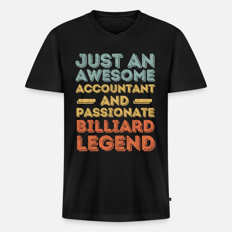 Buchhalter Billard retro - Männer Premium Bio T-Shirt mit V-Ausschnitt - Schwarz